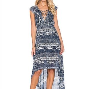 Tularosa Sleeveless High-Low Navy Dress